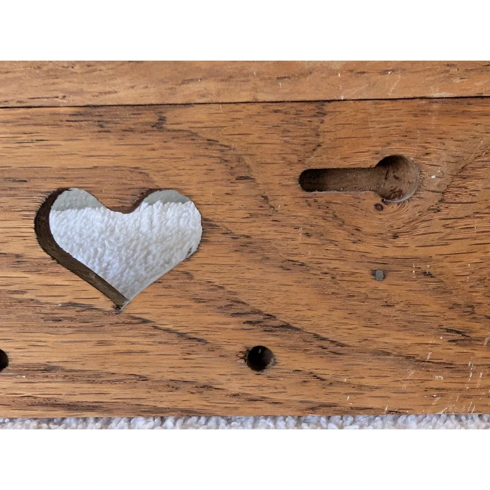 Cottage Core Wooden Heart Hanging Wall Shelf with Pegs Grandmacore 7.5